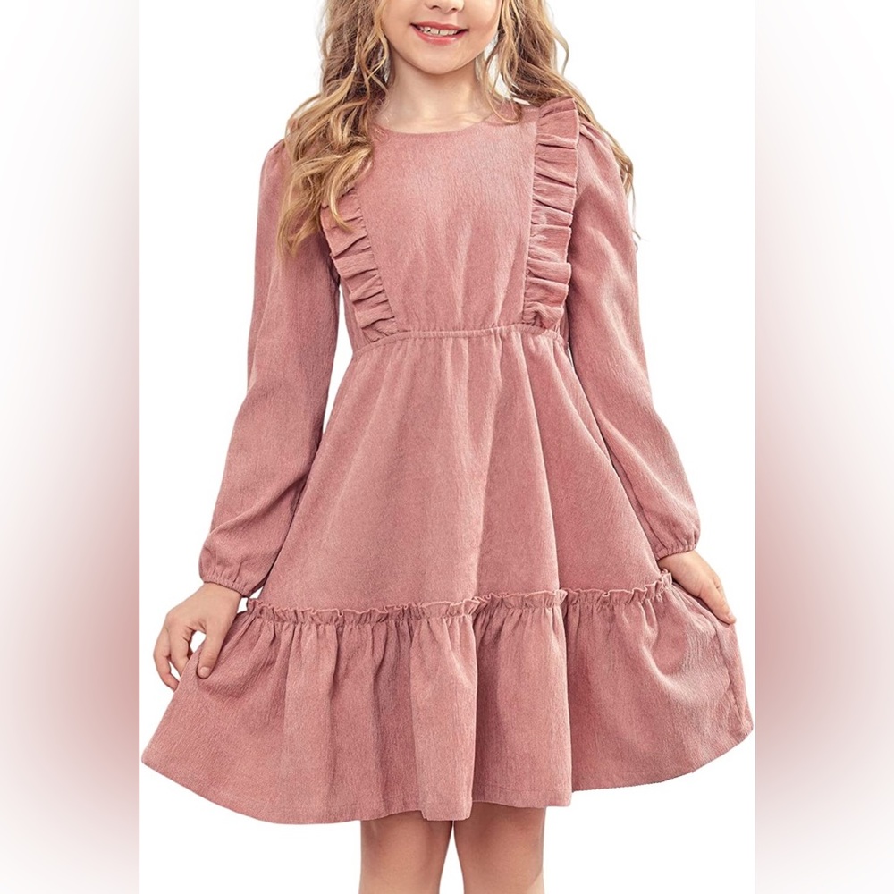 Arshiner Girls Long Sleeve Dress Pink, Size 140 Casual Brand New, Never Worn